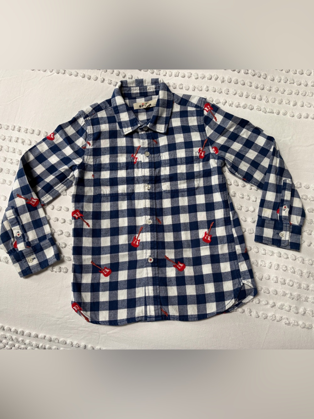 Mini Boden Brushed Cotton Cosy Button Up Shirt